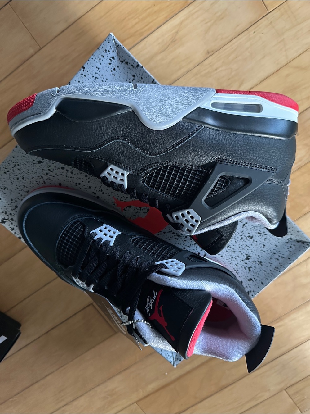 2024 Air Jordan 4 “Bred Reimagined” (black leather upper) - Picture 7 of 7